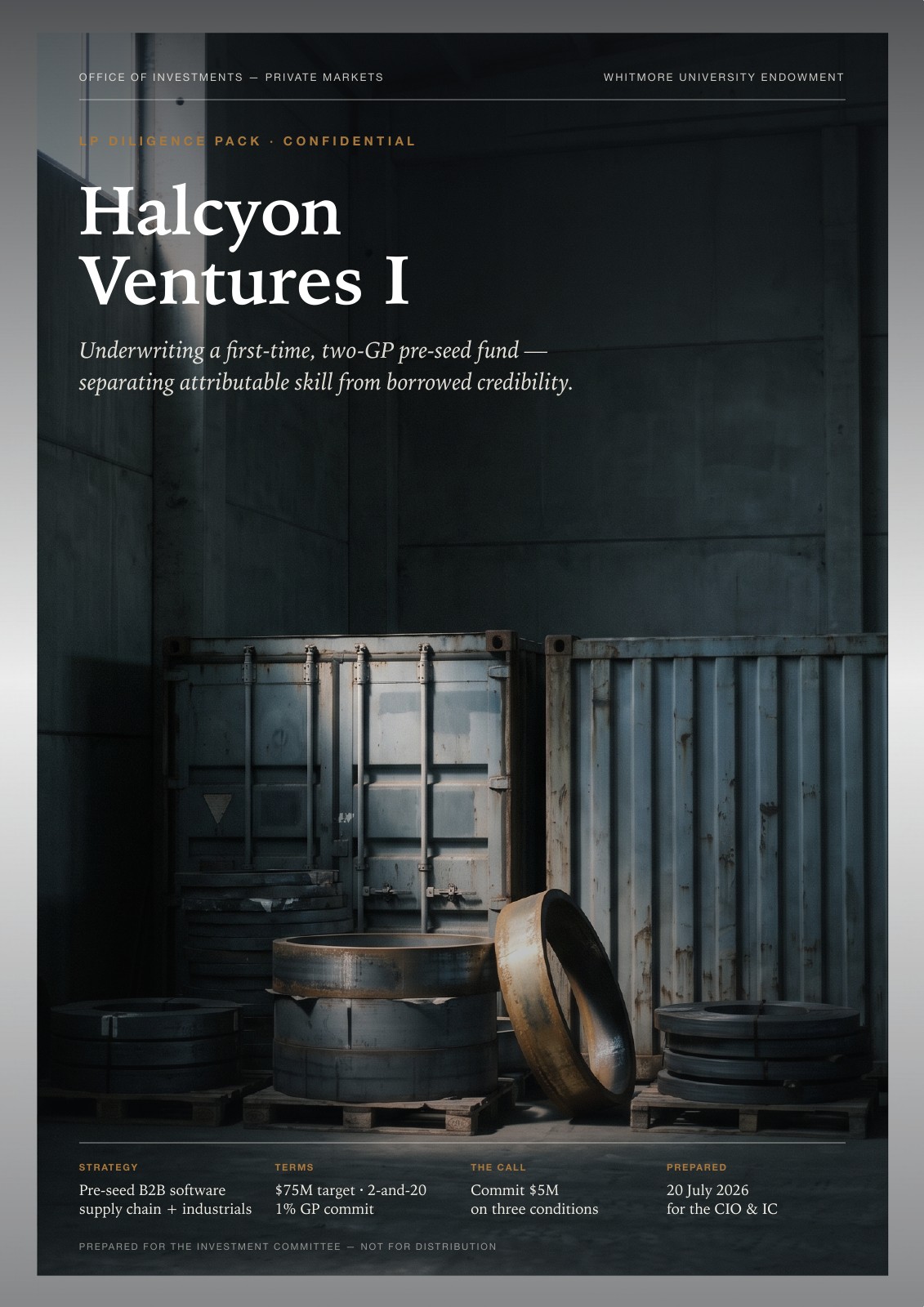Halcyon Ventures I diligence pack cover