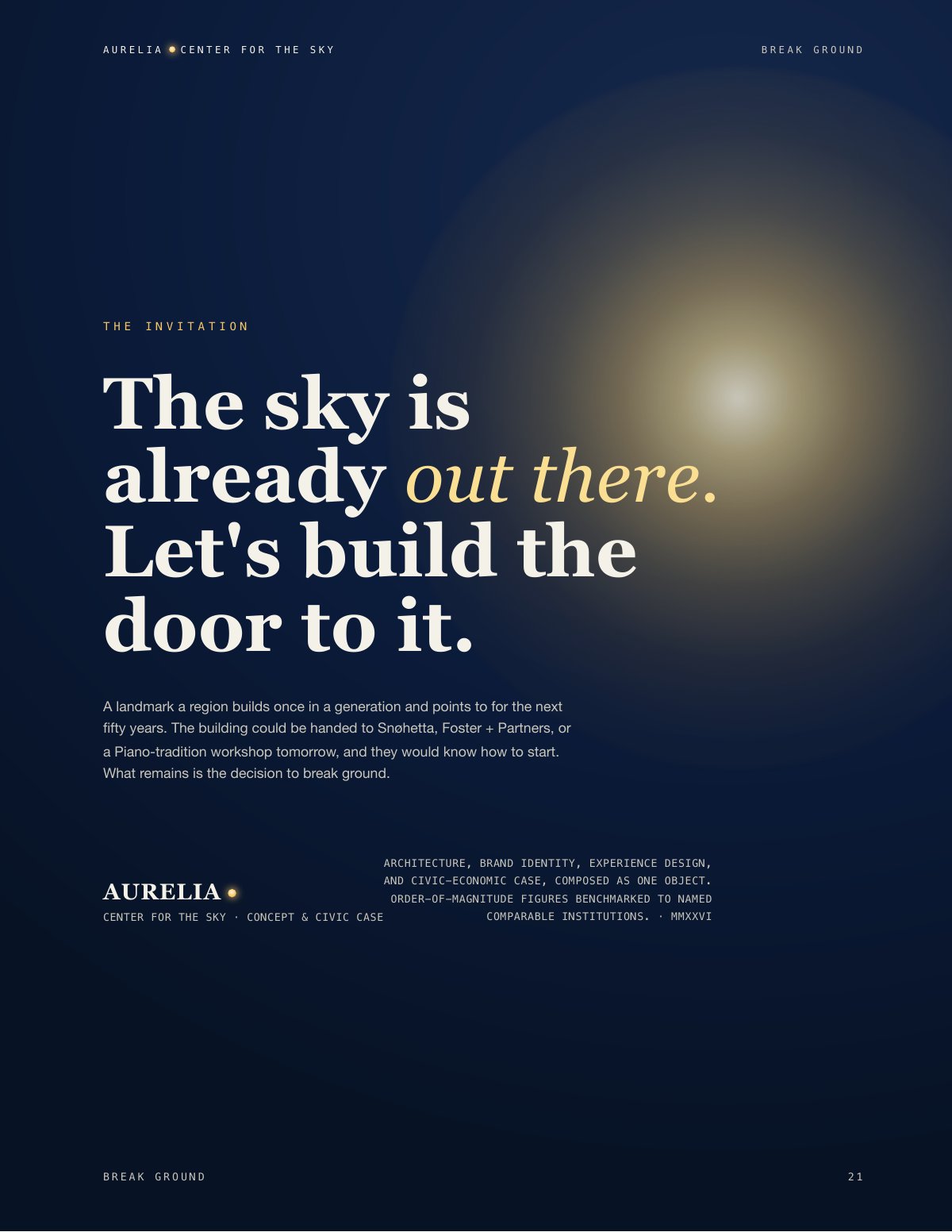 Aurelia, Center for the Sky., 21 of 21