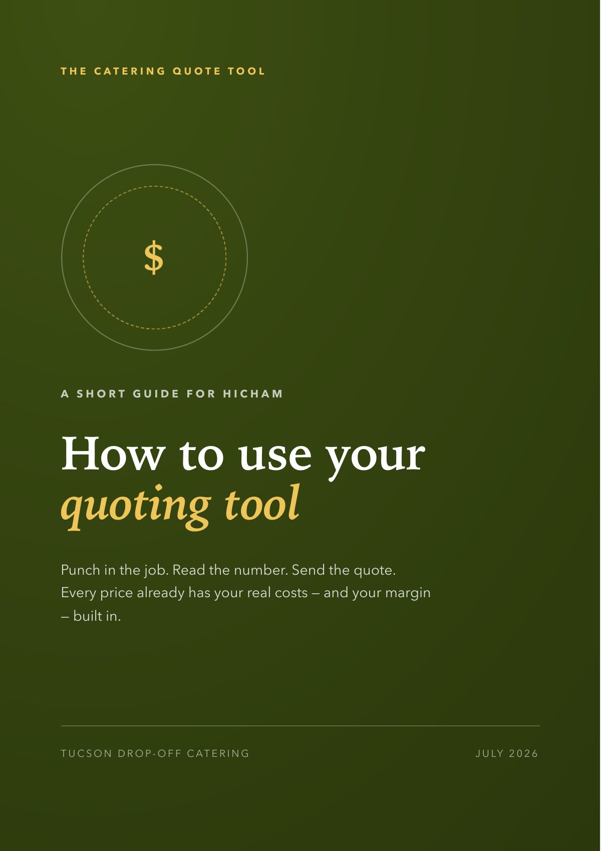 Catering Quote Tool, 1 of 8