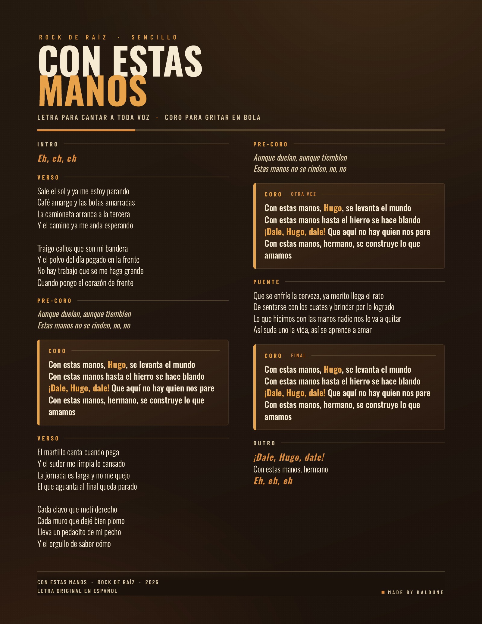 Con Estas Manos, 1 of 1