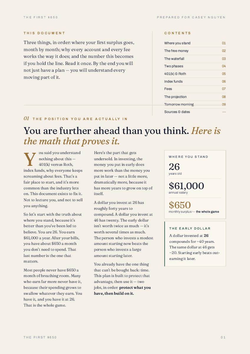 The First $650, 2 of 12