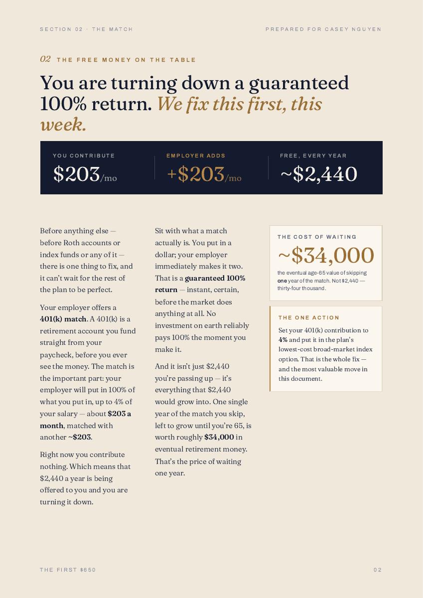 The First $650, 3 of 12