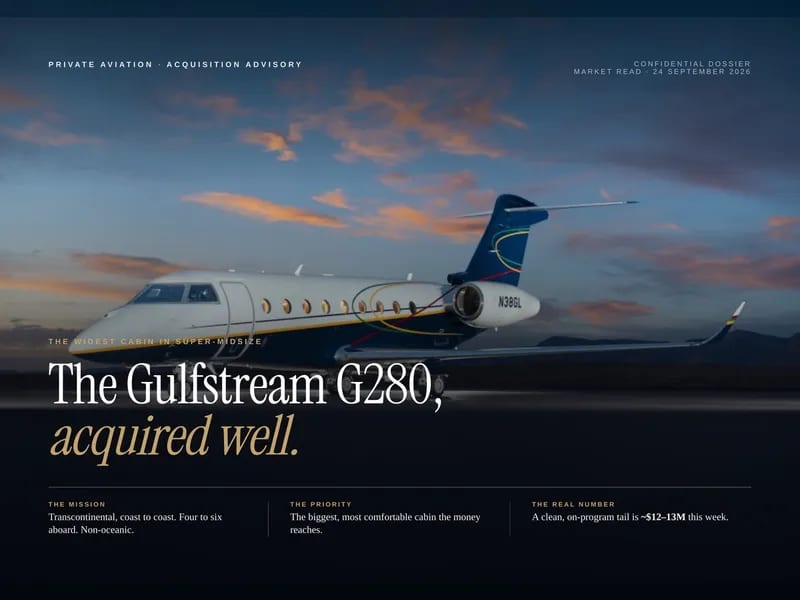 Gulfstream G280 Acquisition Search: the deliverable's own cover.