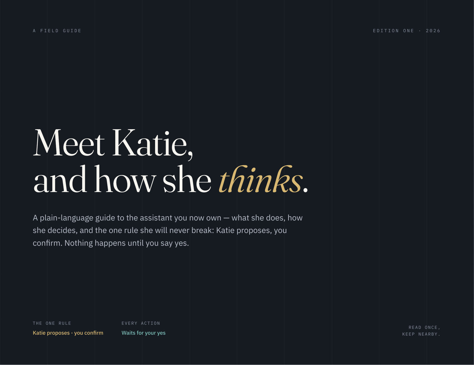Katie: the work's own cover.