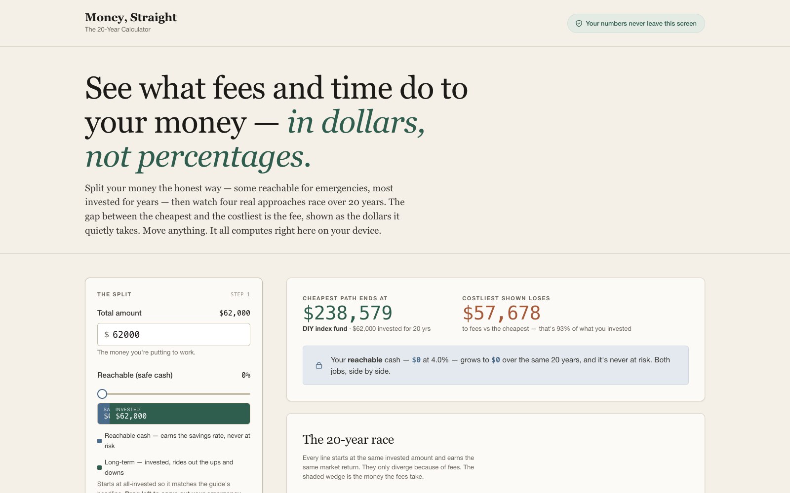 Money, Straight — The Calculator