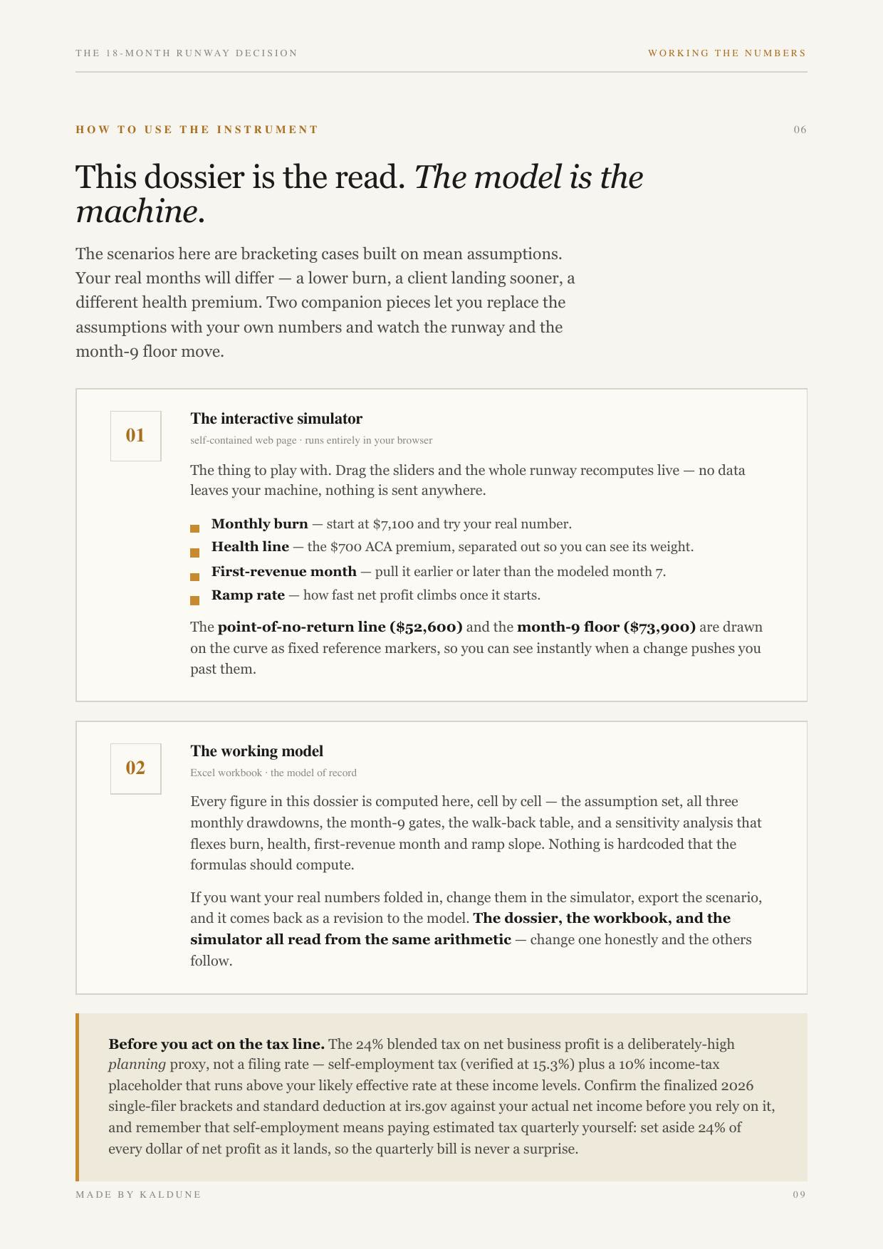 The 18-Month Runway Decision, 9 of 10