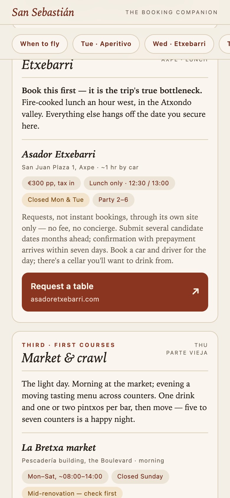 San Sebastián — The Booking Companion