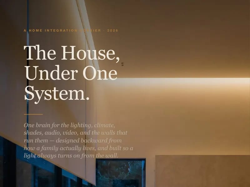 The House, Under One System: the deliverable's own cover.