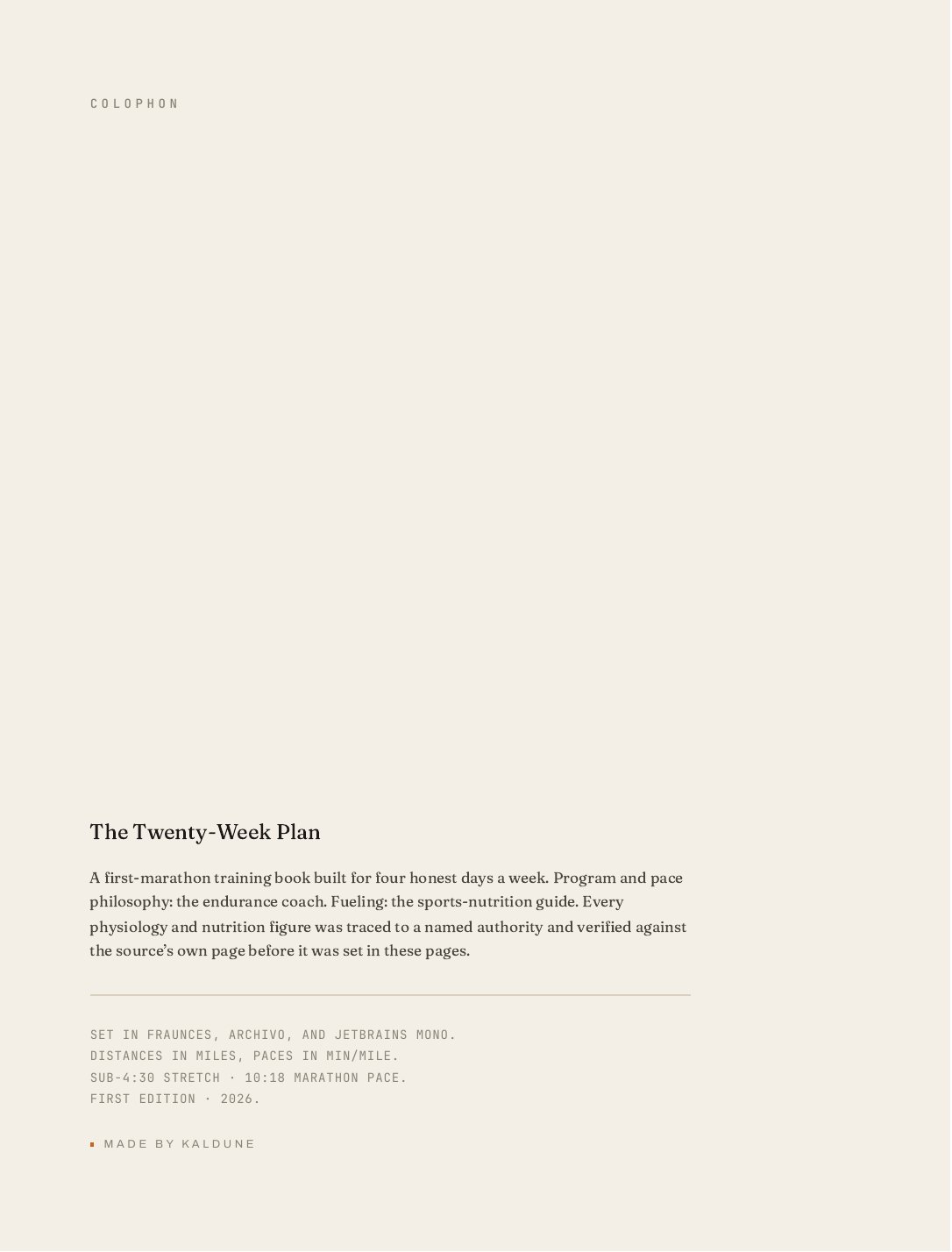 The Twenty-Week Plan, 29 of 30