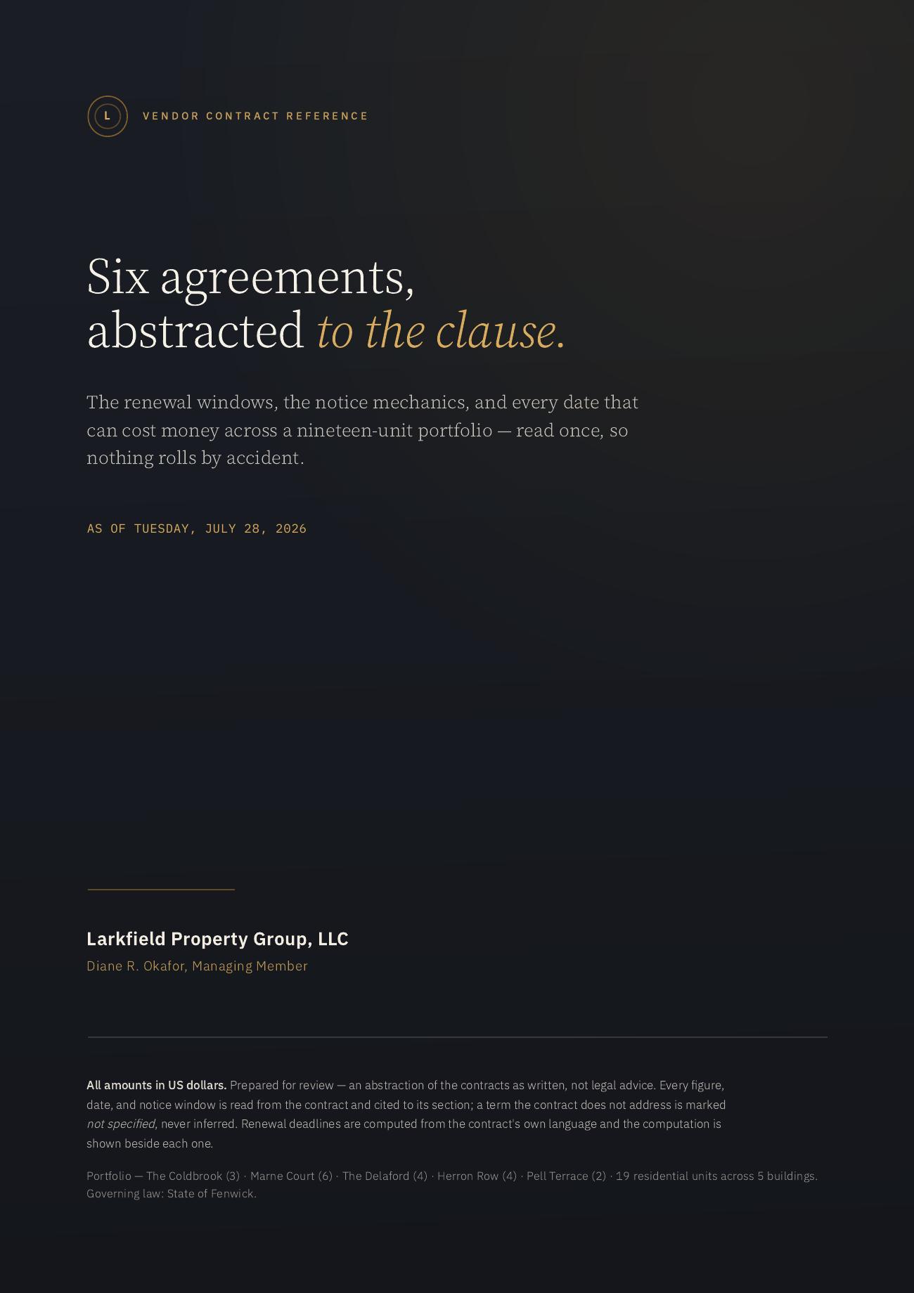 Vendor Contract Tracker: the deliverable's own cover.