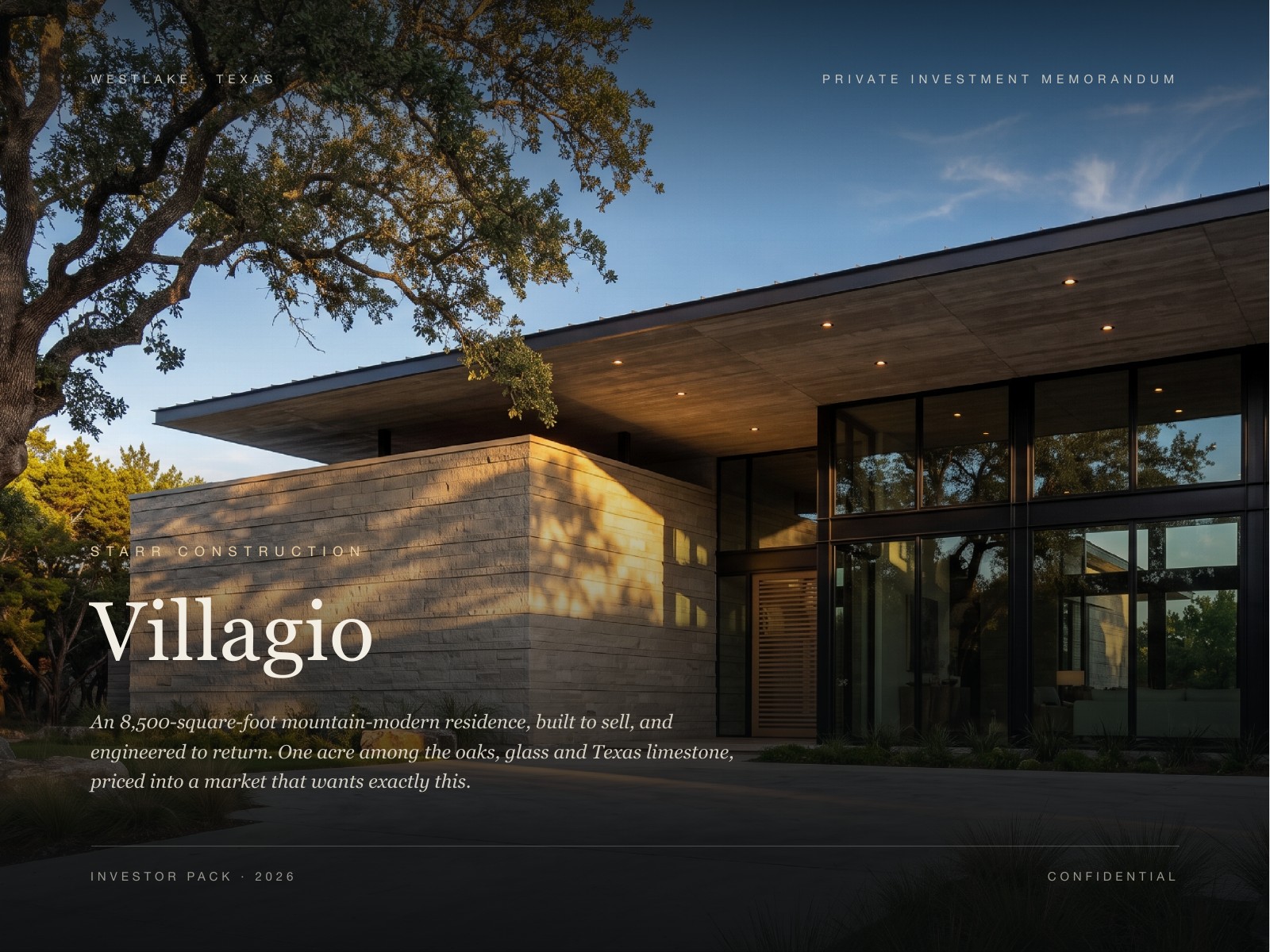 Villagio Starr Construction Investor Pack