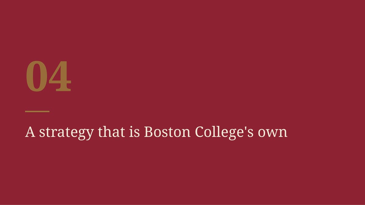 04 A strategy that is Boston College's own