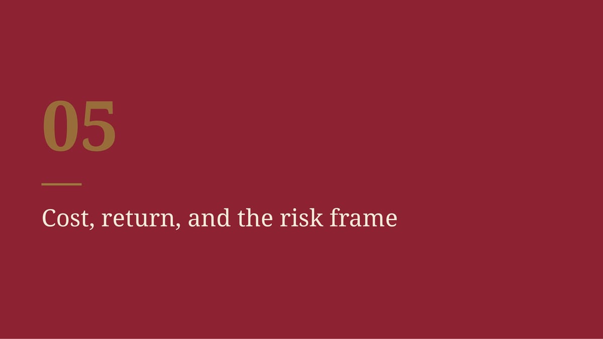 05 Cost, return, and the risk frame