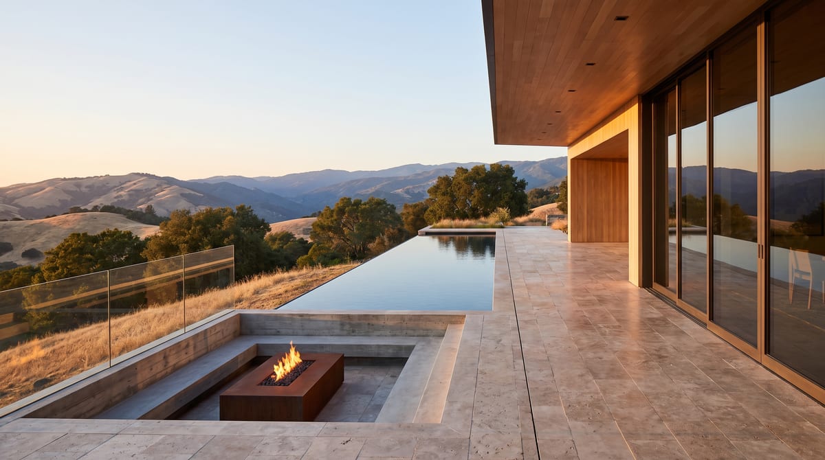The terrace & vanishing-edge pool