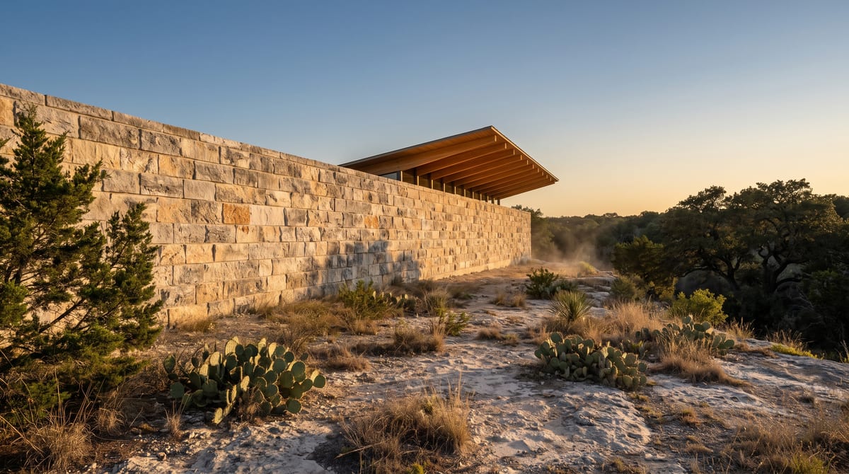 The Wall — exterior in evening gold