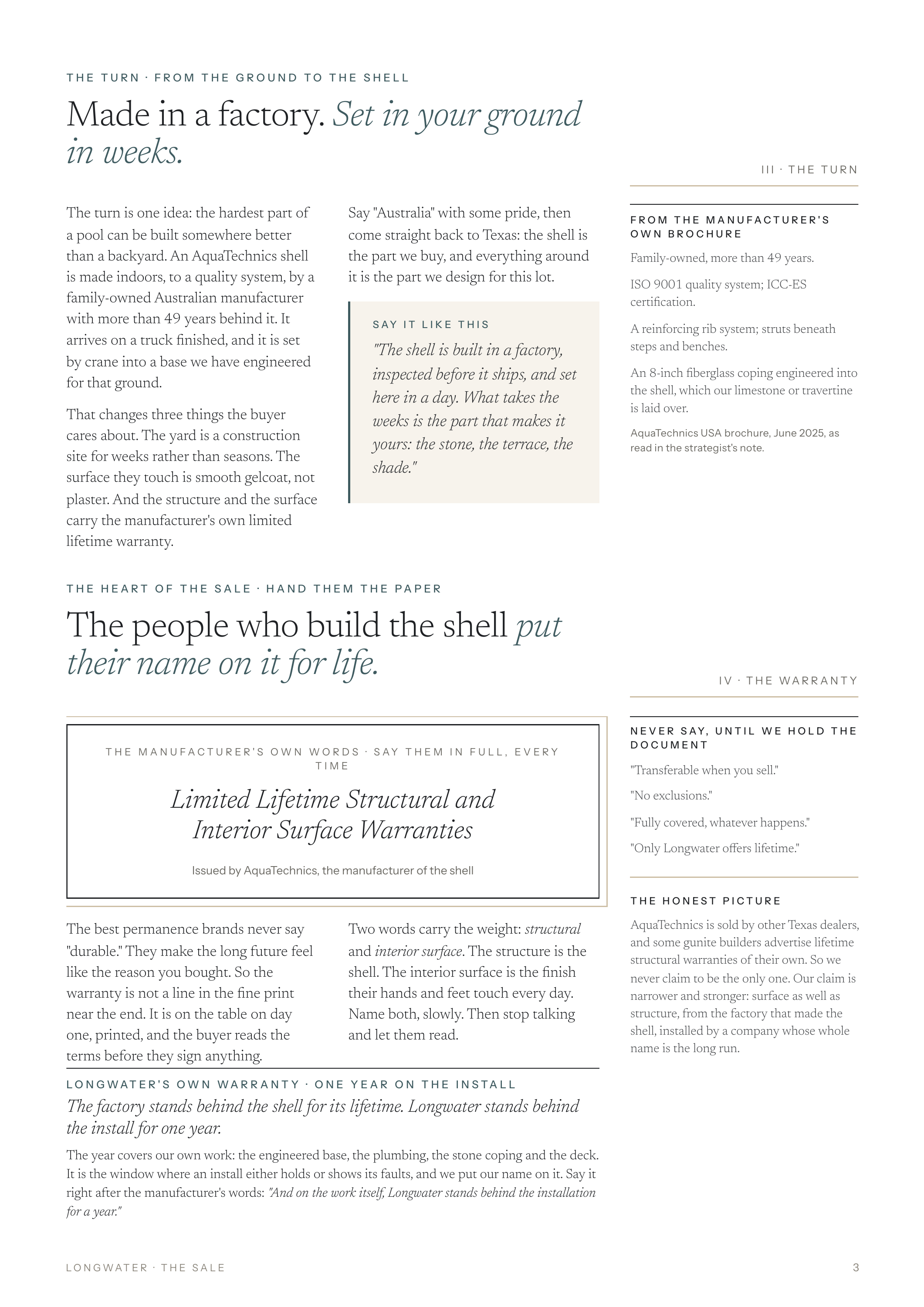 THE TURN · FROM THE GROUND TO THE SHELL Made in a factory. Set in your ground in weeks. The turn is one idea: the hardest part of a pool can be built somewhere better than a backyard. An AquaTechnics shell is made indoors, to a quality system, by a family-owned Australian manufacturer with more…